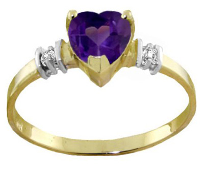 Heart Cut Amethyst Gold Ring