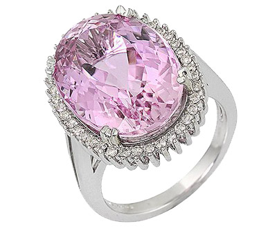 Kunzite Diamond Ring