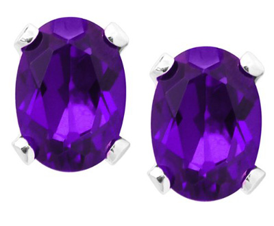 Purple Amethyst Silver Earrings