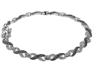 Sterling Silver Black Diamond Bracelet