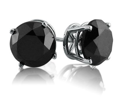 White Gold Black Diamond Earrings