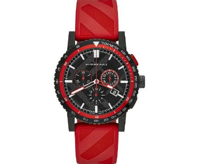 Burberry Men's Red Rubber Watch