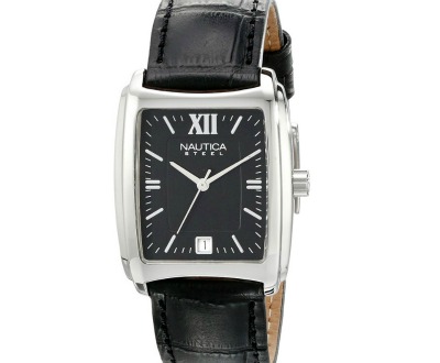 Leather Square Analog Watch