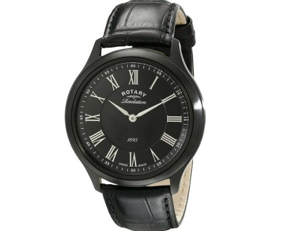 Rotary Men's Black Stainless Steel Watch