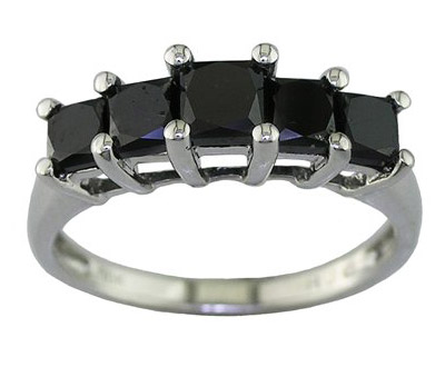 Black Diamond White Gold Ring