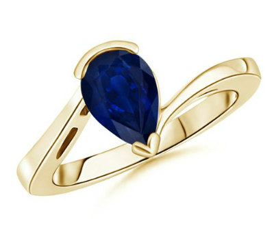 Blue Sapphire Bypass Ring