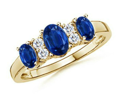 Blue Sapphire Diamond Accents Ring