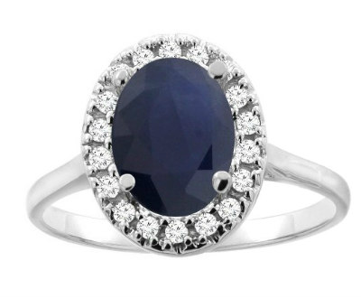Blue Sapphire Halo Ring