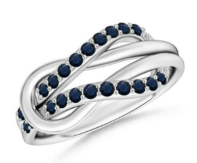 Blue Sapphire Loop Knot Ring