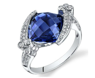 Blue Sapphire White Gold Ring