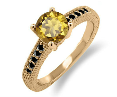 Champagne Quartz Rose Gold Engagement Ring