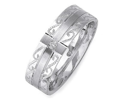 Diamond Gold Cross Wedding Ring