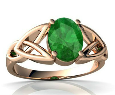 Emerald Celtic Trinity Ring