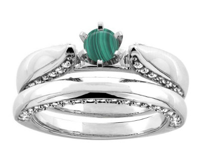 Malachite 2-piece Bridal Ring