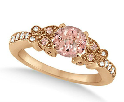 Morganite Butterfly Engagement Ring