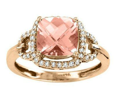 Morganite Rose Gold Diamonds Ring
