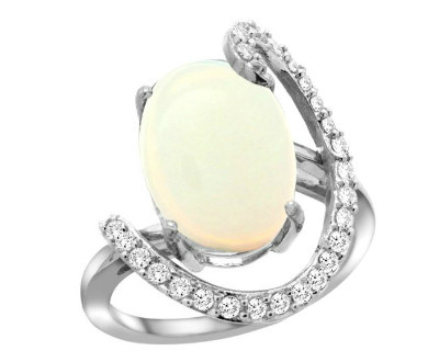 Opal Diamond Accent Ring
