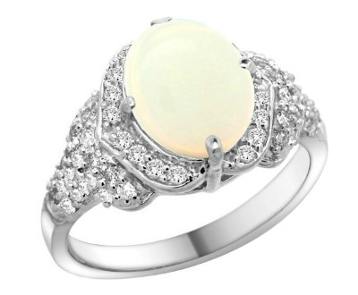 Opal Halo Oval Ring