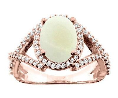 Opal White Gold Natural Ring