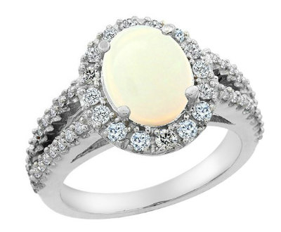 Opal White Gold Ring