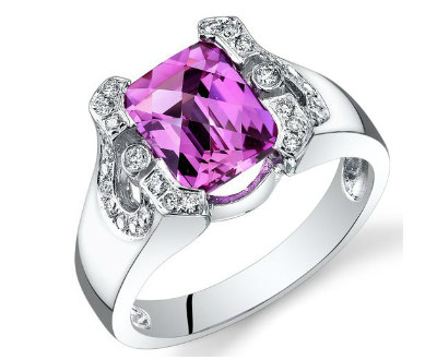 Pink Sapphire Emerald Cut Ring