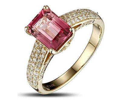 Pink Sapphire Halo Engagement Ring
