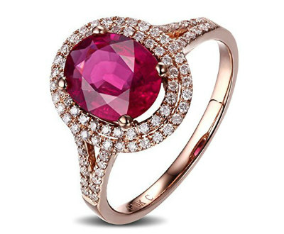 Pink Sapphire Halo Rose Gold Ring