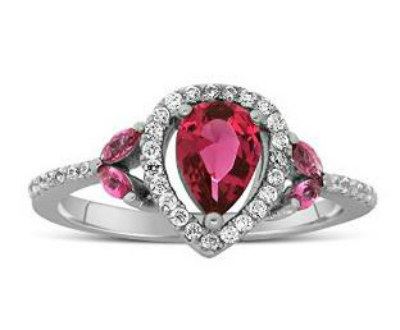 Pink Sapphire Pear Shape Ring