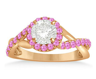 Pink Sapphire Split Shank Ring