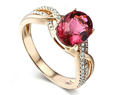 Pink Sapphire Yellow Gold Ring