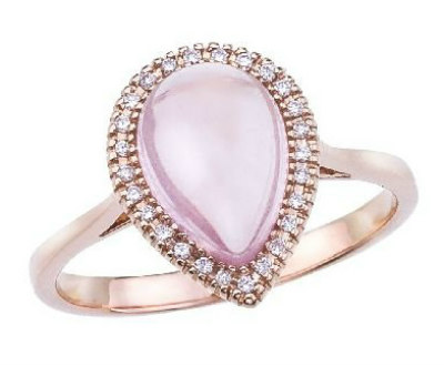 Rose Quartz Pear Ring