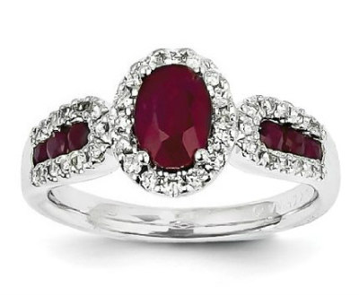 Ruby White Gold Diamond Ring