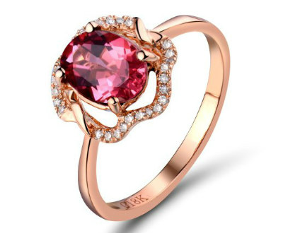 Tourmaline Rose Gold Engagement Ring