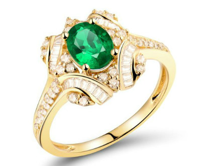 Yellow Gold Emerald 14K Ring