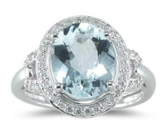 Aquamarine and Diamond Rings