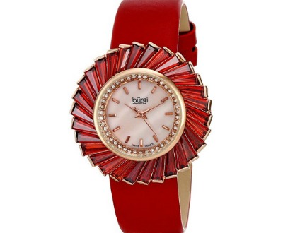 Burgi Swiss Quartz Red Watch