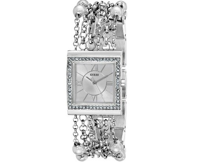 GUESS Pearl Embellished Bracelet Watch