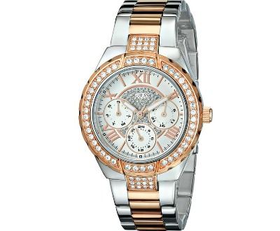 GUESS Silver And Rose Gold-Tone Watch