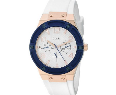 GUESS White Silicone Multi-Function Watch