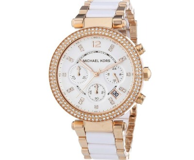Michael Kors White and Rose Gold Watch