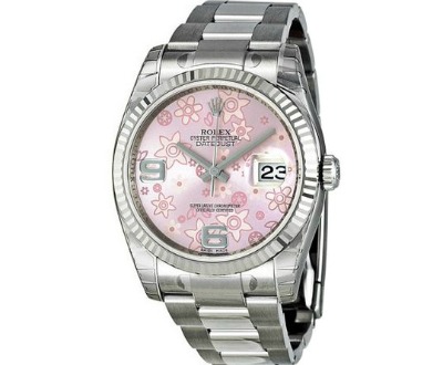 Rolex Pink Floral Women's Watch